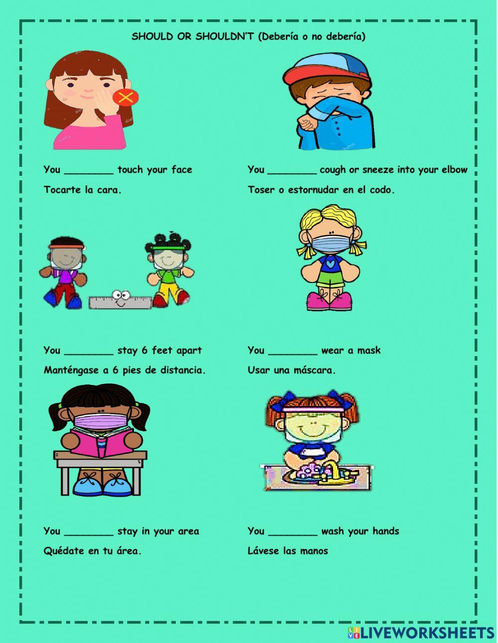 Social distance rules for  the classroom