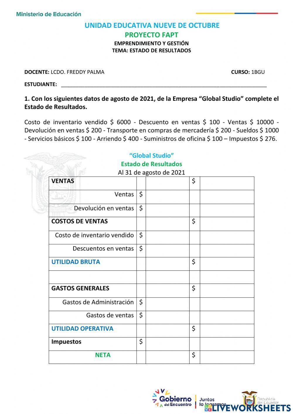 Estado de Resultados