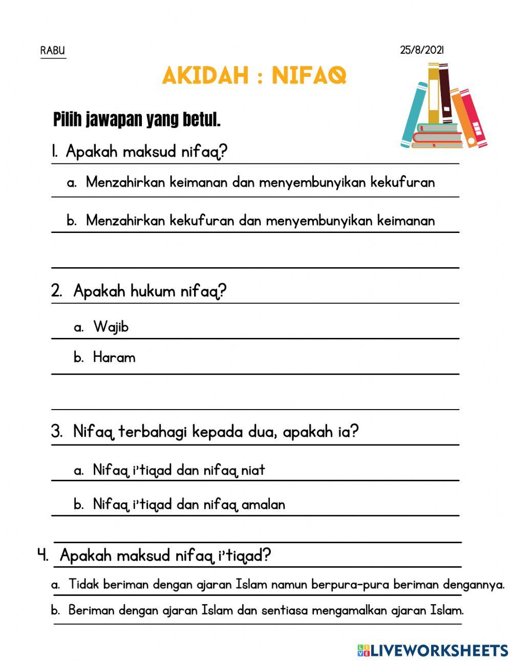 Tahun 4 : Akidah: Nifaq