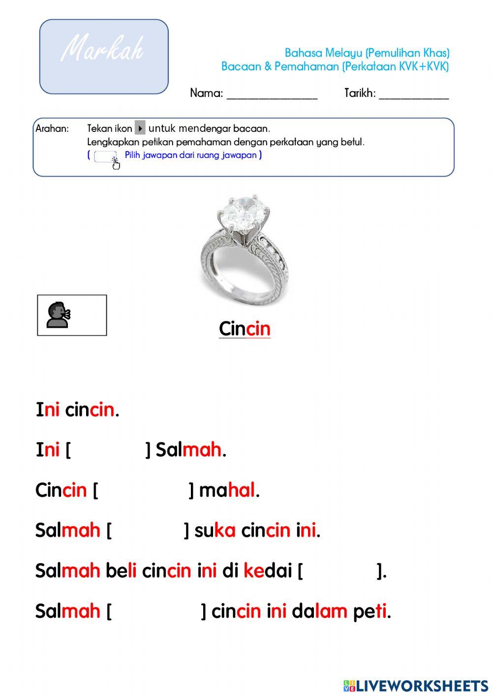 Bacaan dan Pemahaman KVK+KVK