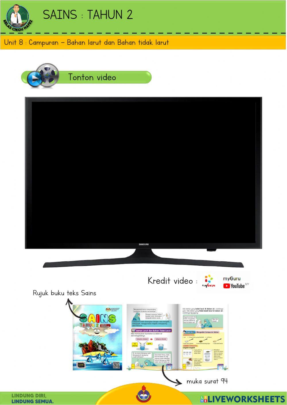 Sains T2 - Bahan larut dan bahan tidak larut