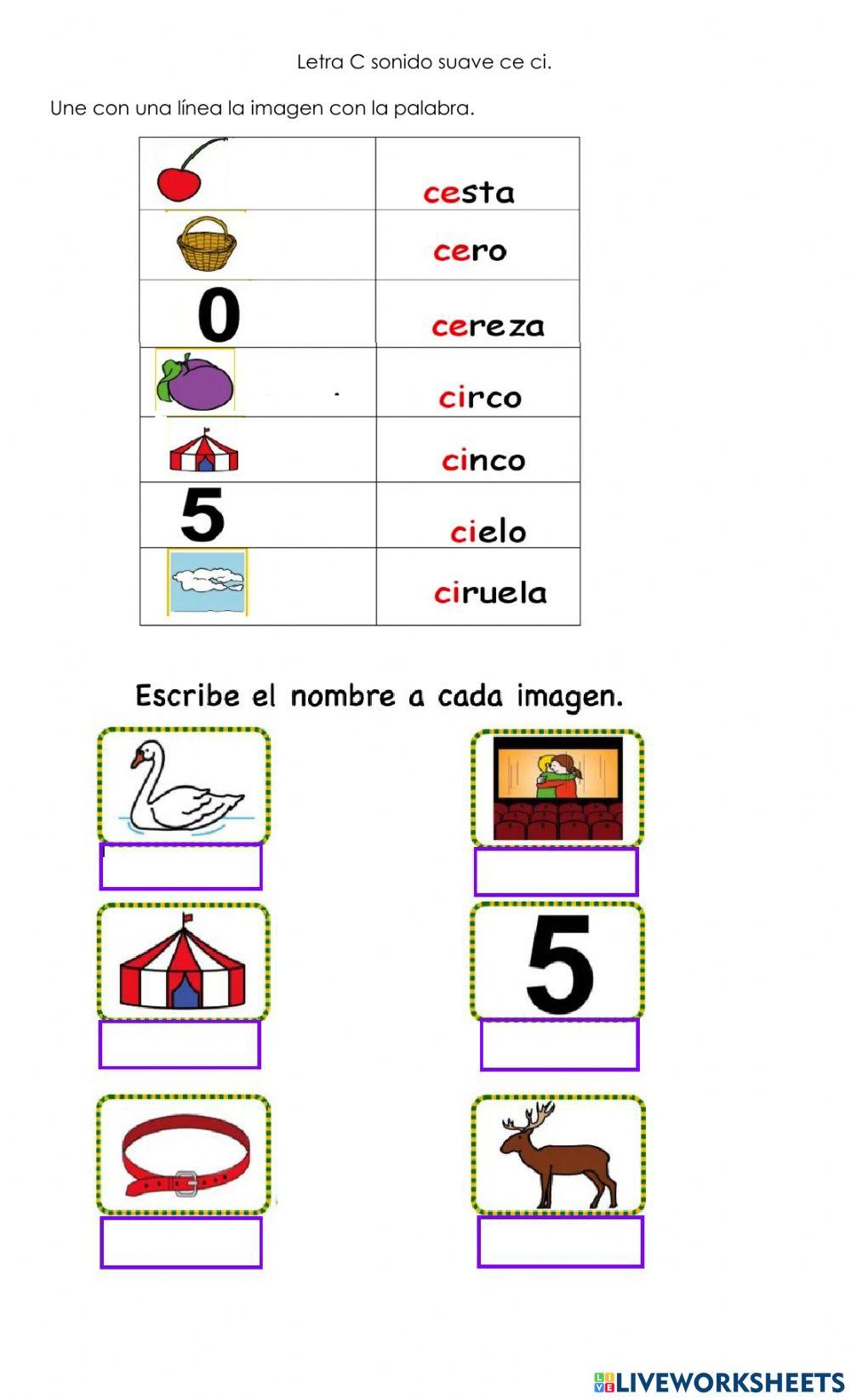 Refuerzo lectura Sonido Ce- Ci