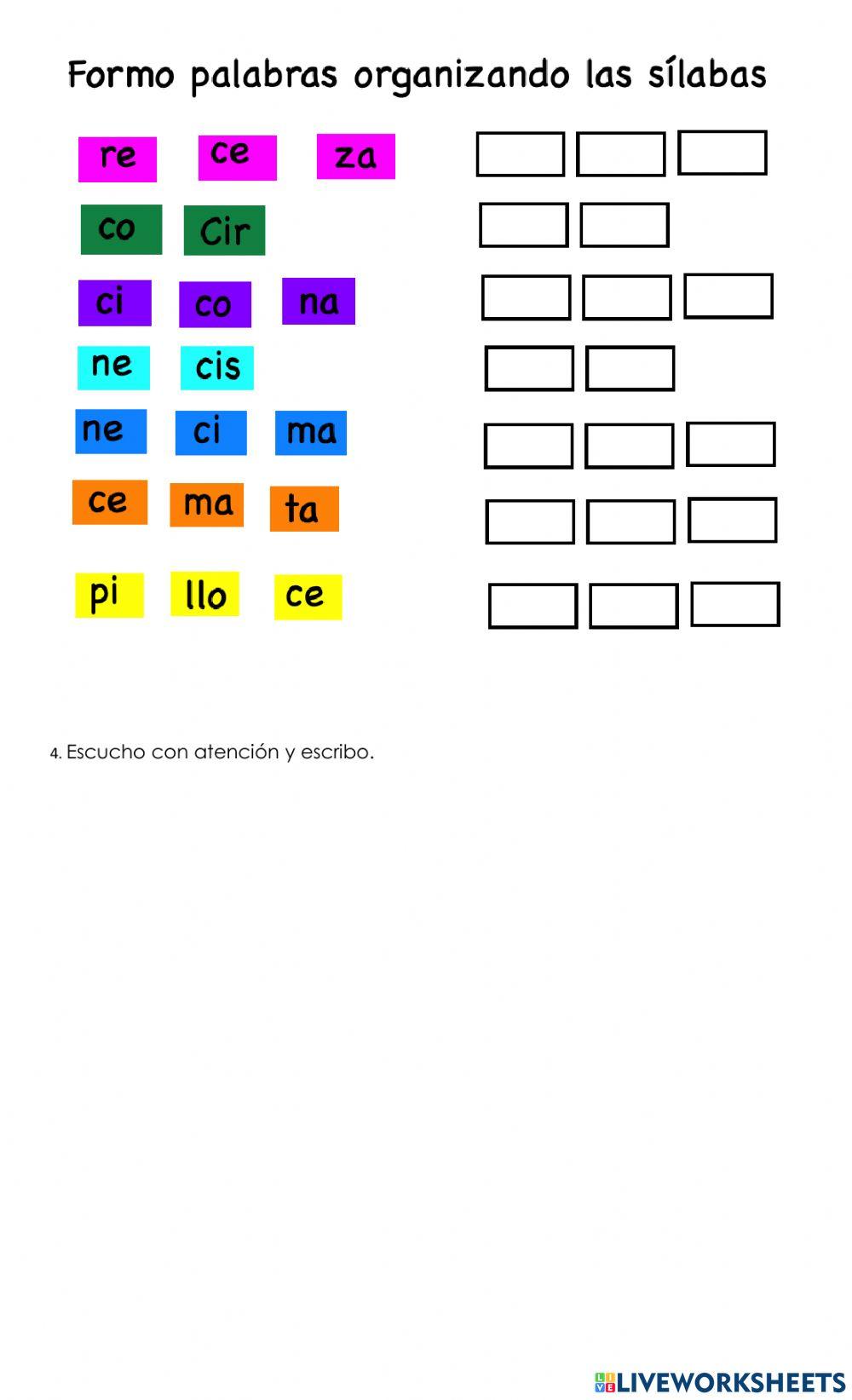 Refuerzo lectura Sonido Ce- Ci