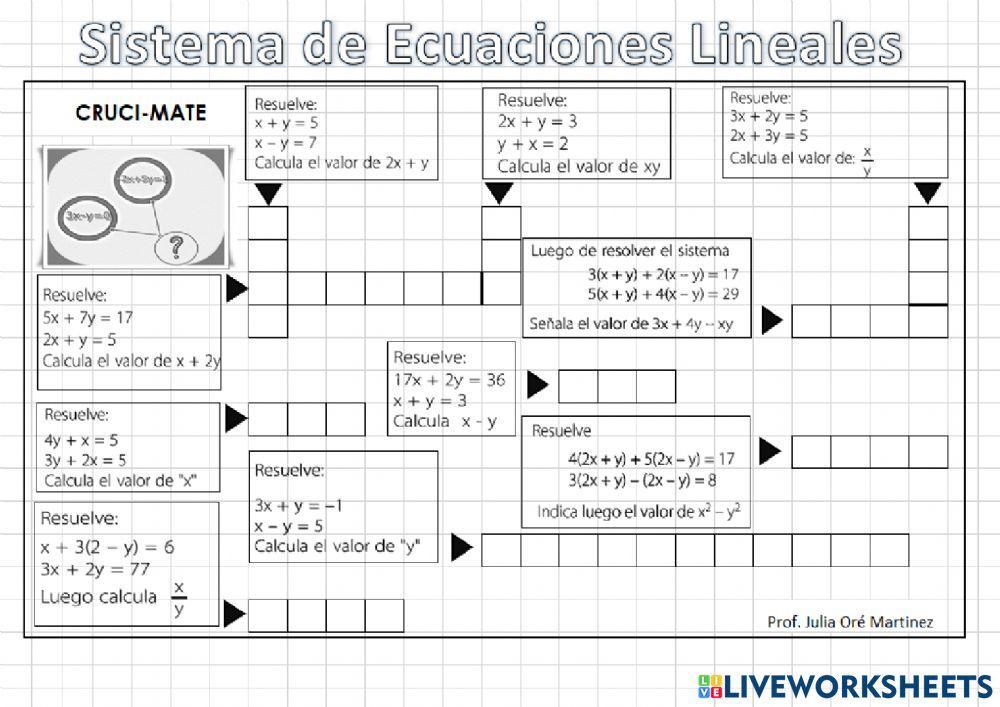Sistema de ecuaciones lineales