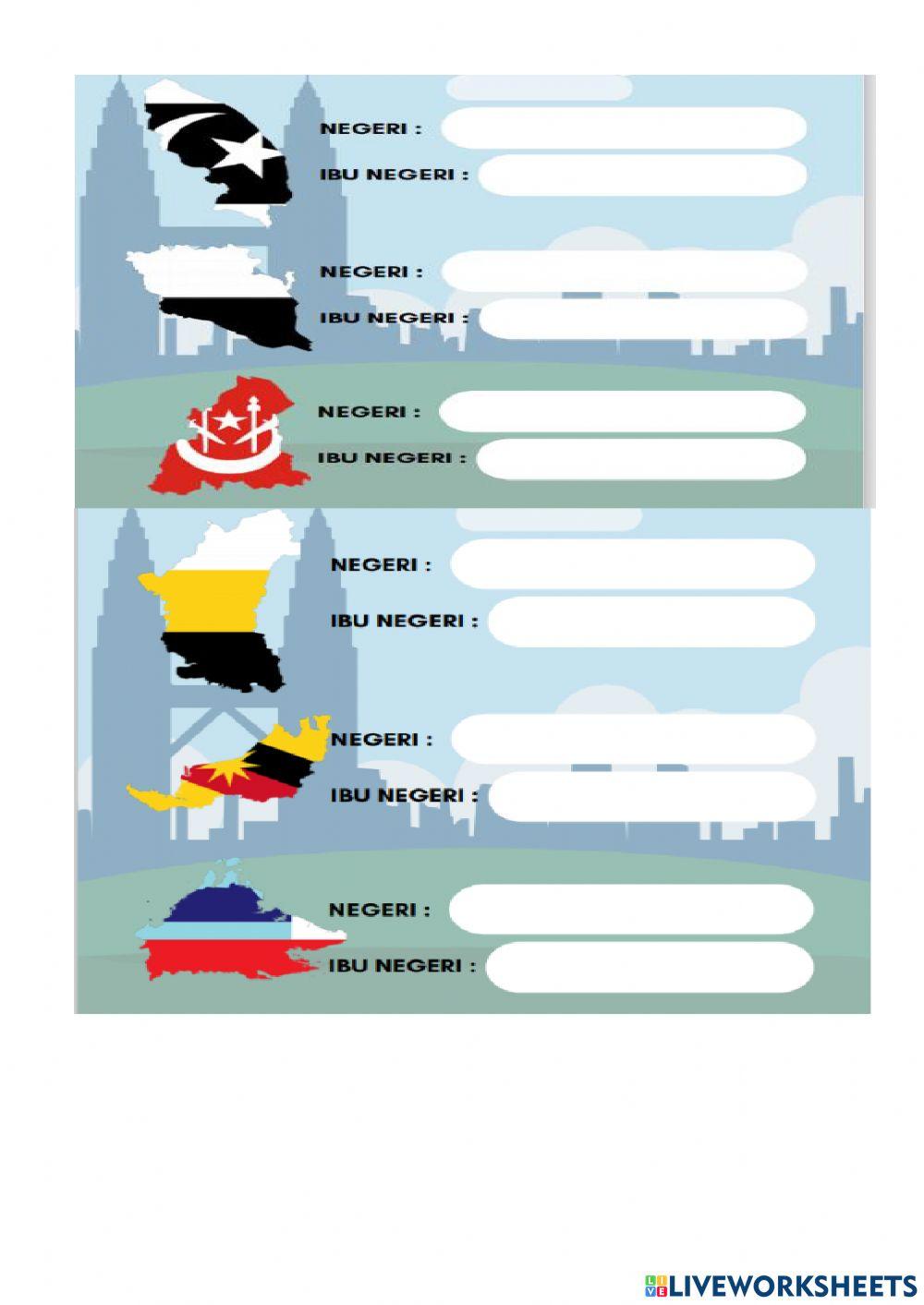 Kenali Negeri dan ibu Negeri di Malaysia