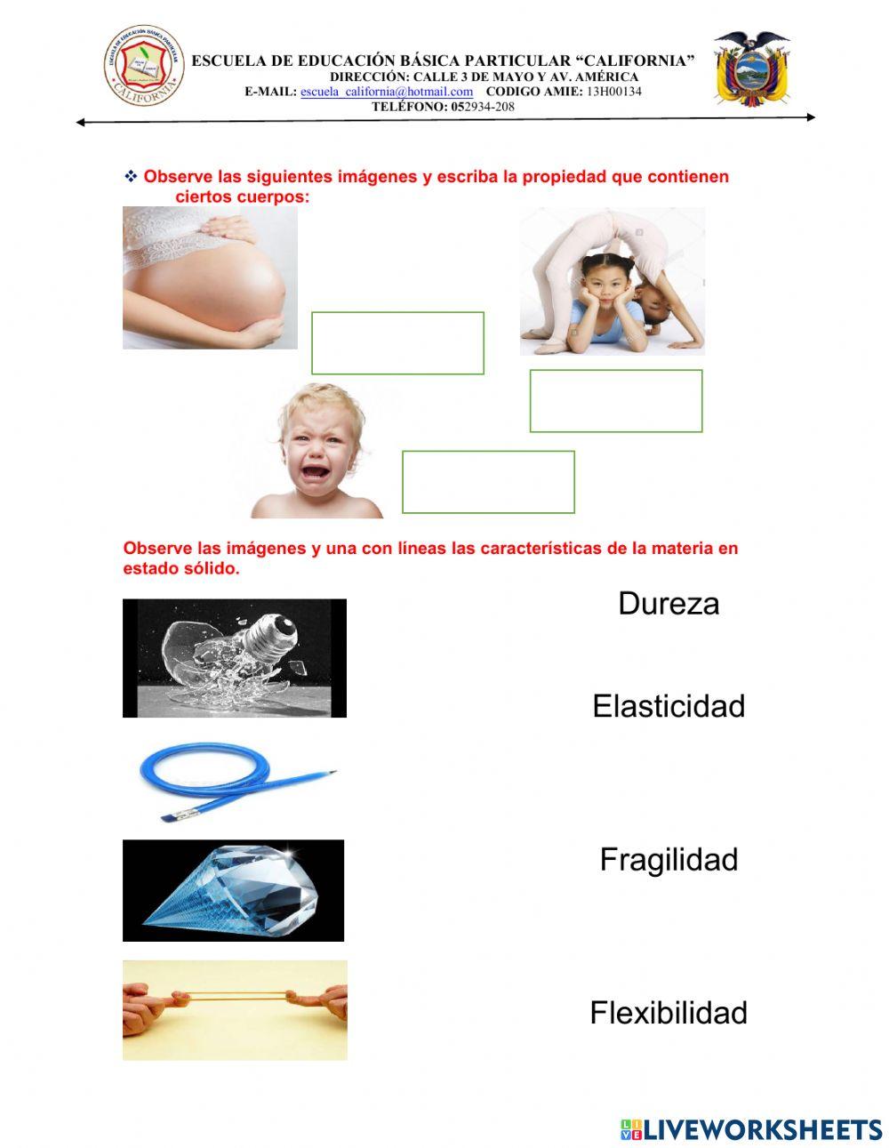 Popiedades de la materia en estado sólido