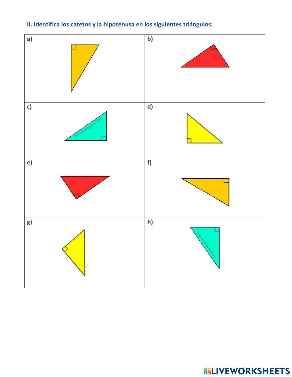 Catetos e hipotenusa