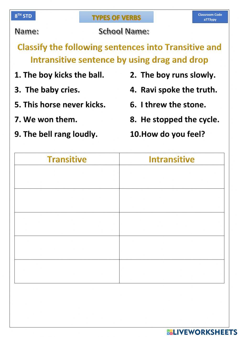 Types of verbs