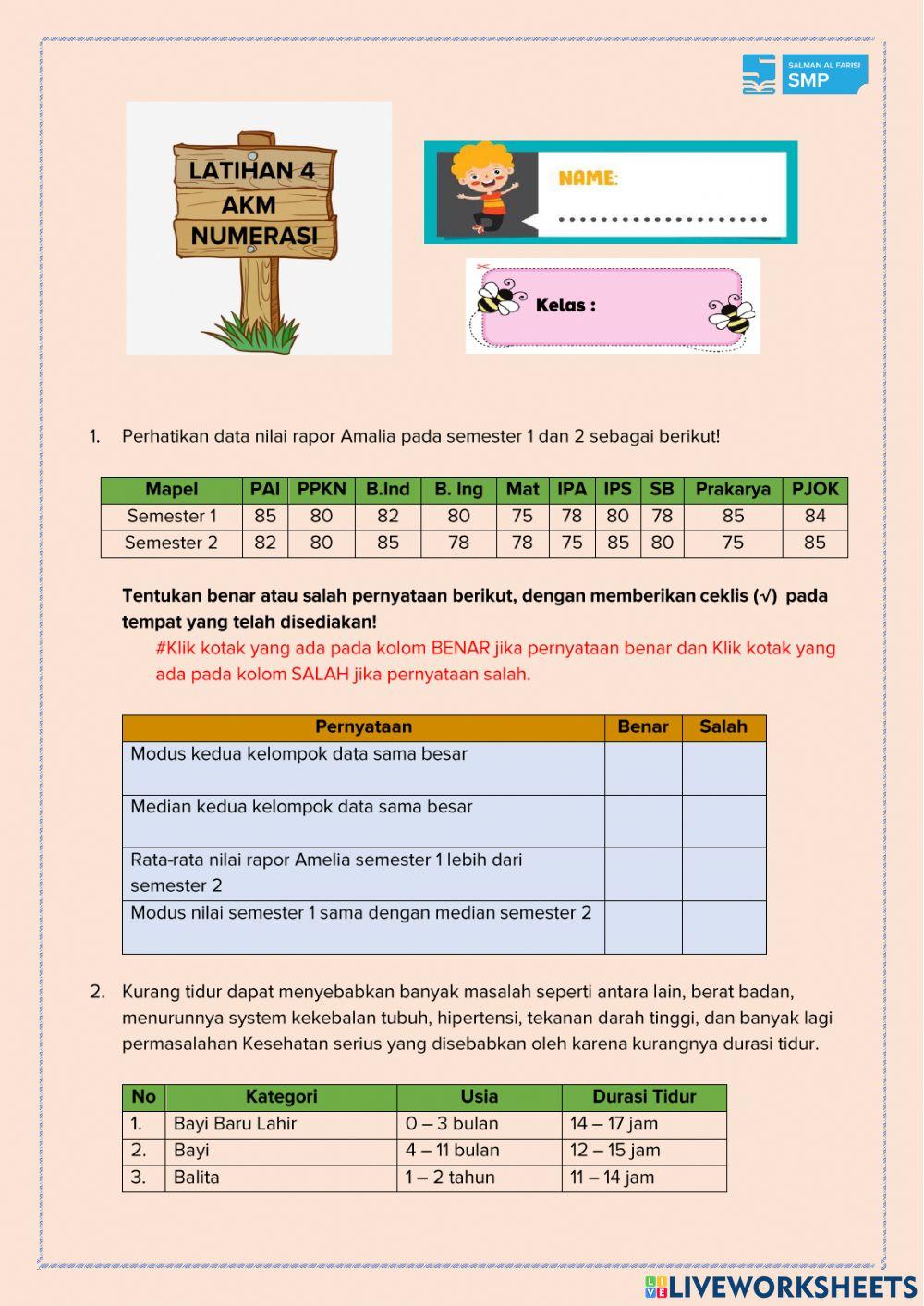 Latihan 4 AKM Numerasi