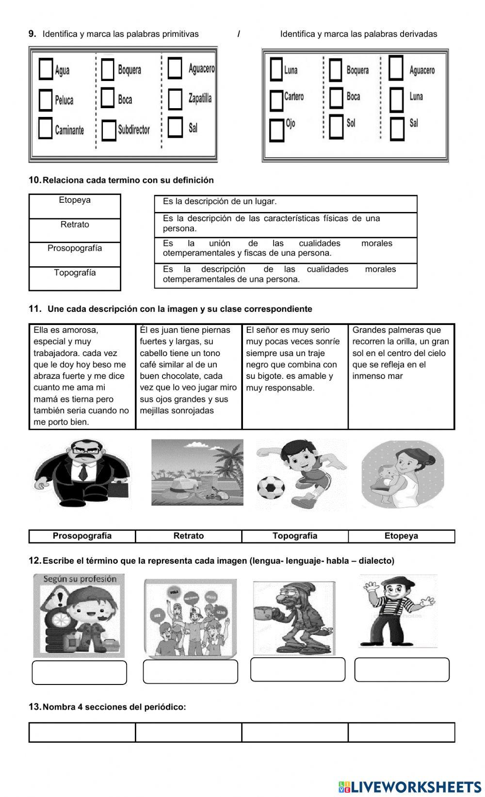 Bimestral grado cuarto - Tercer bimestre