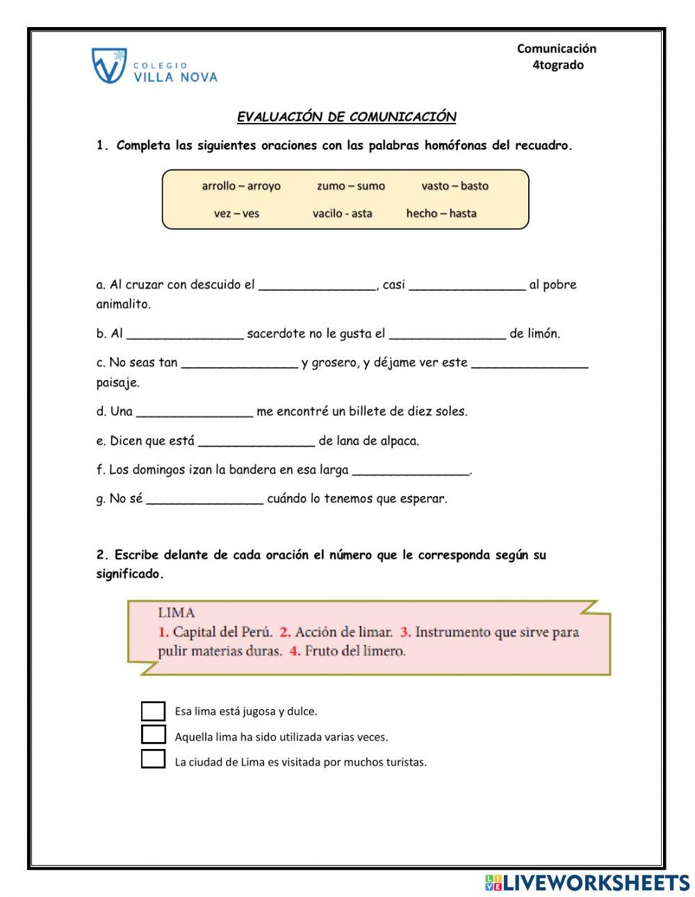 Evaluación de comunicación
