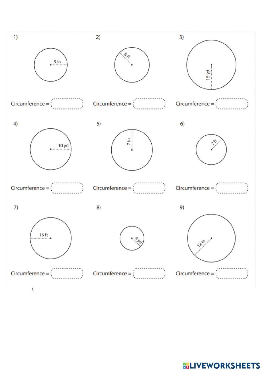Circumference with Radius Circumference with Radius