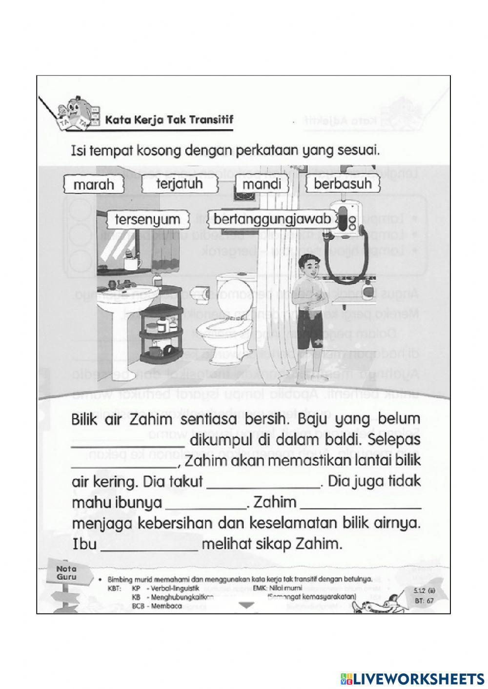 Isikan dengan jawapan yang tepat