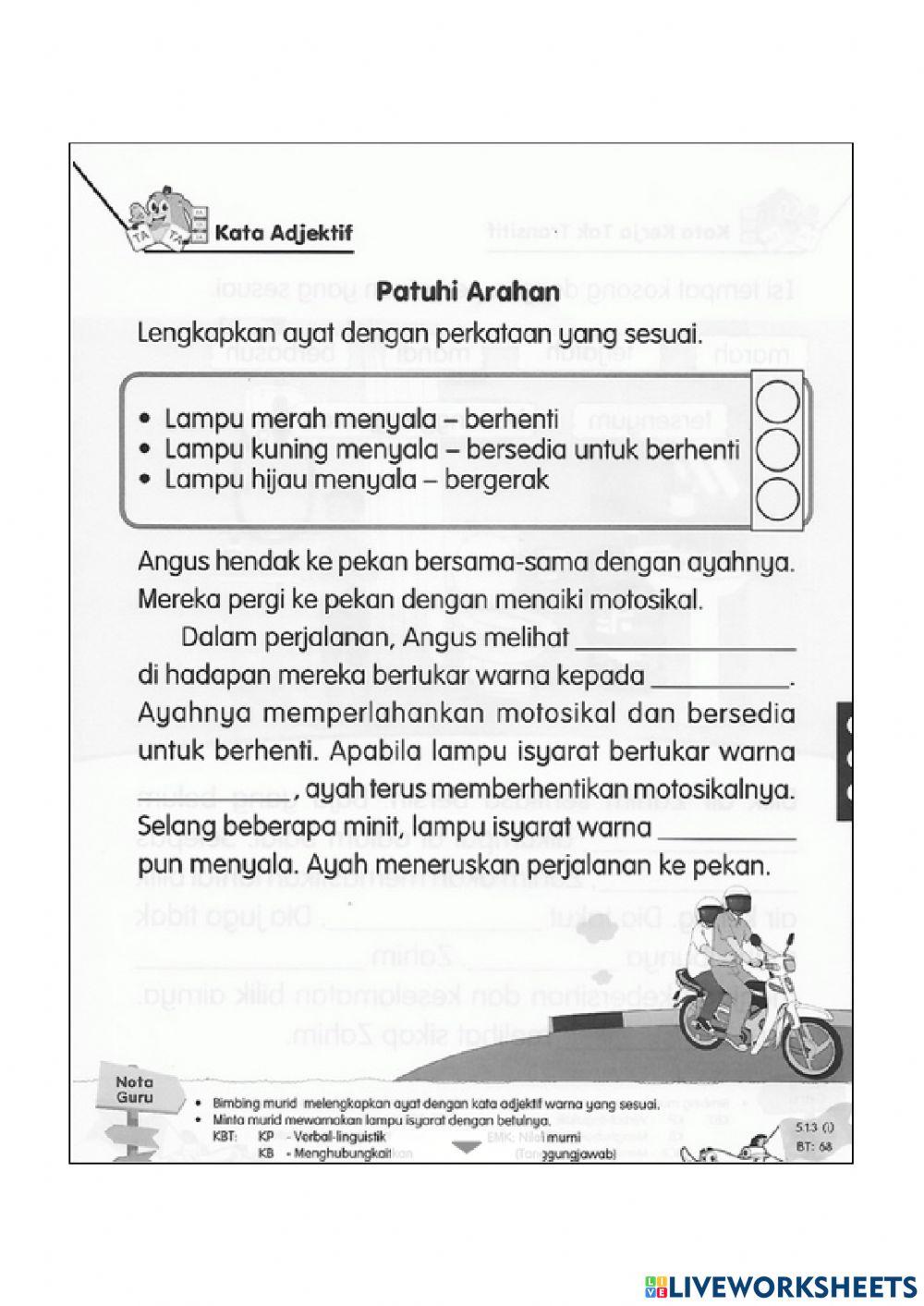 Isikan dengan jawapan yang tepat