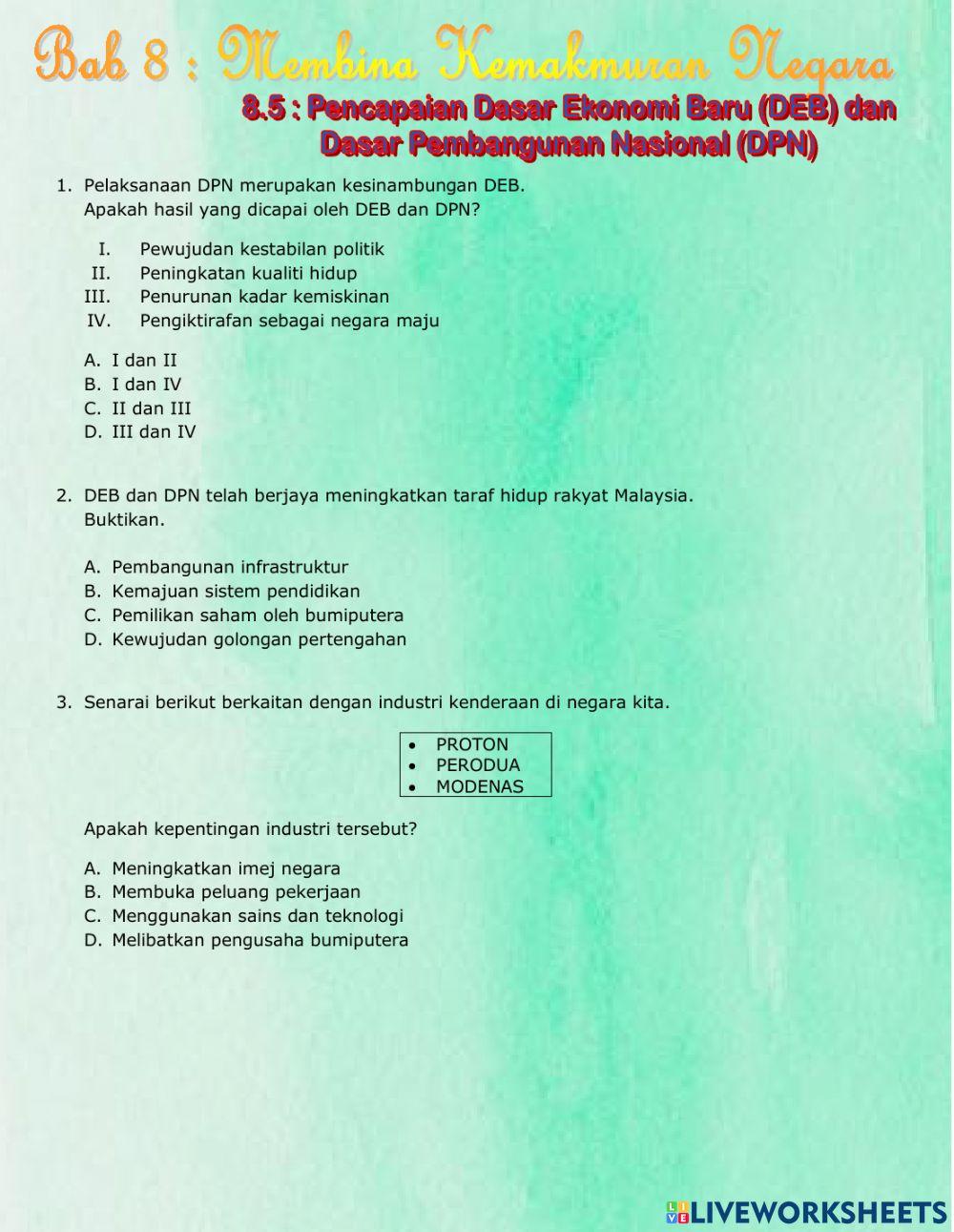 Bab 8 : membina kemakmuran negara