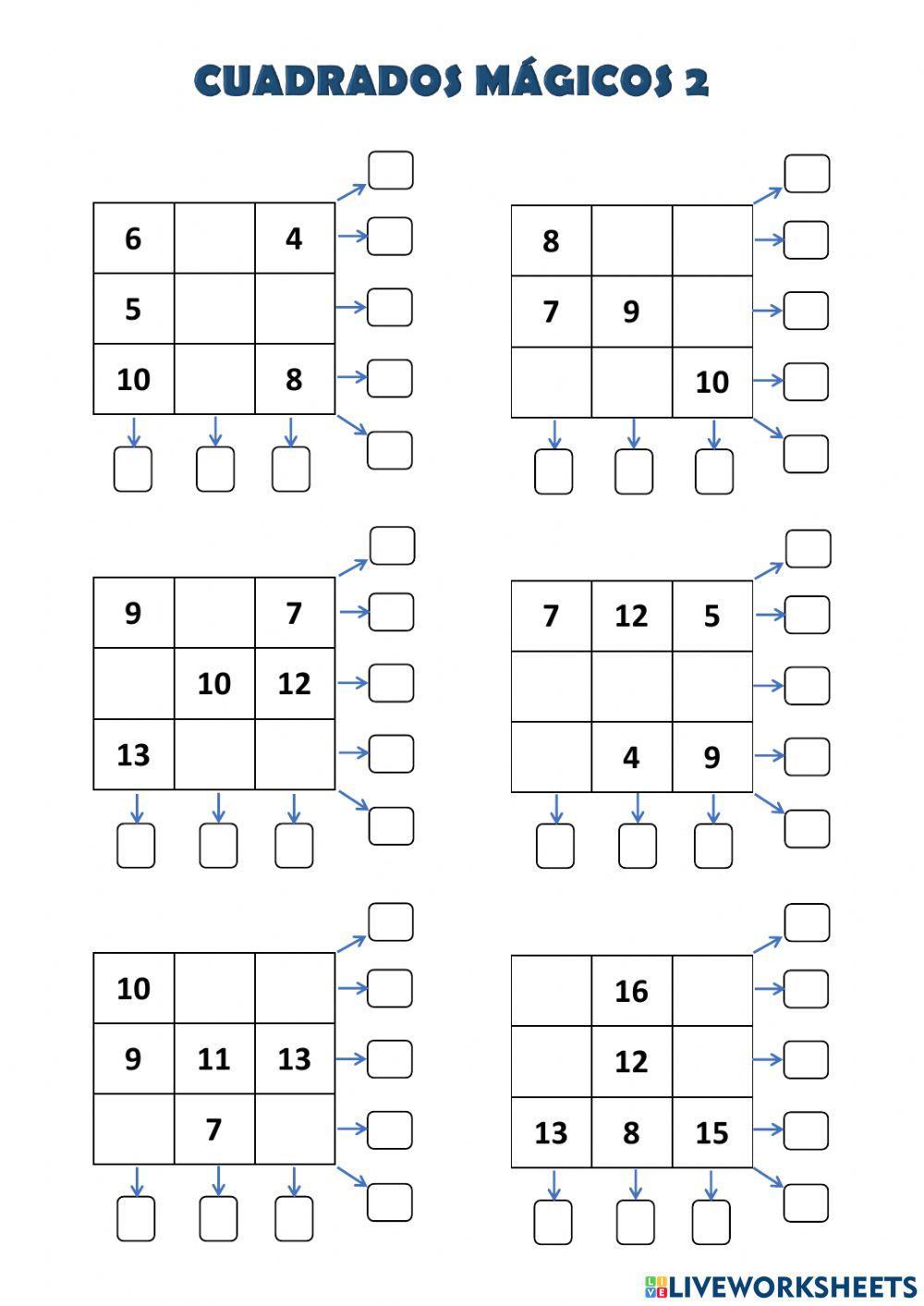 Cuadrados mágicos 2