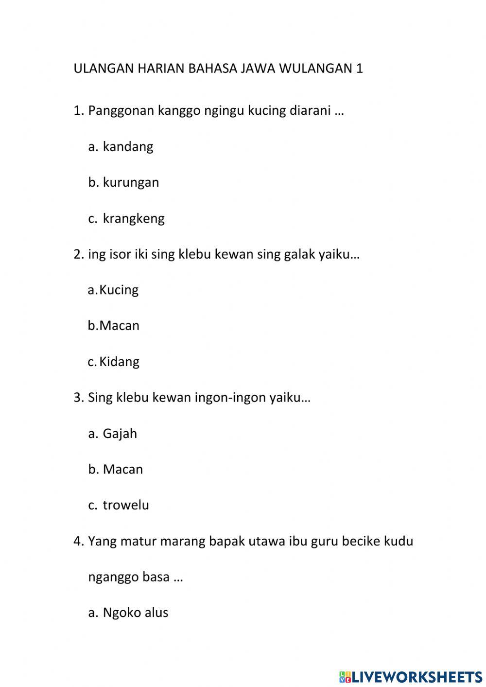 Uh bhs jawa wulangan 1 kls 3