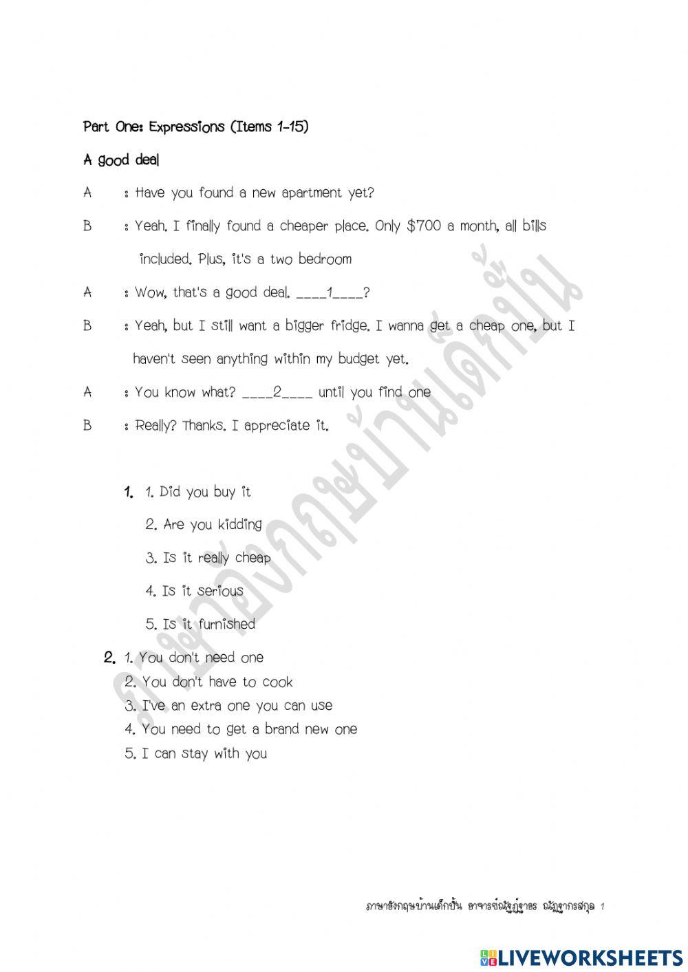 Situational dialogue by Ajarn.Natthaorn Natthakornsakul-G64
