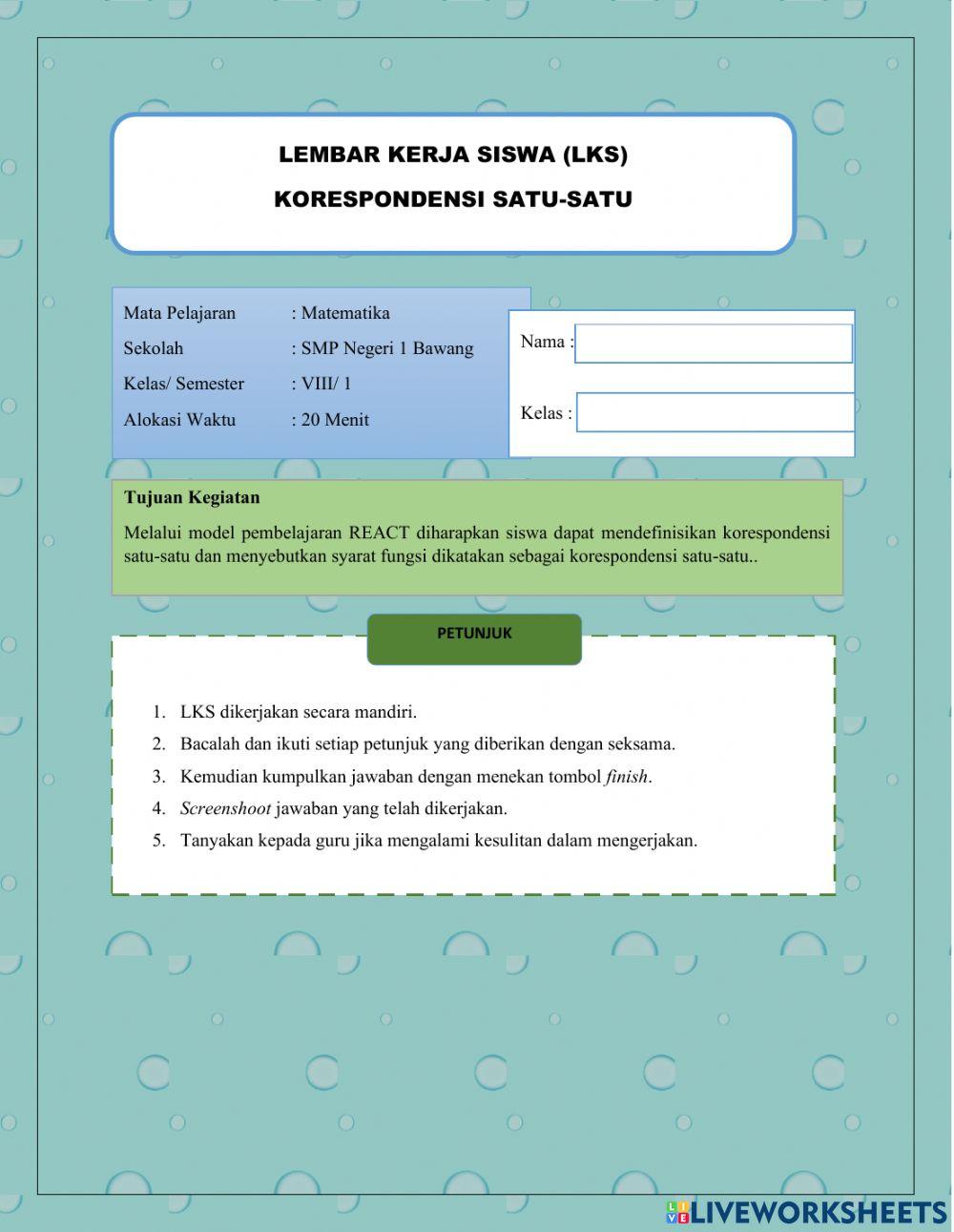 Korespondensi satu-satu