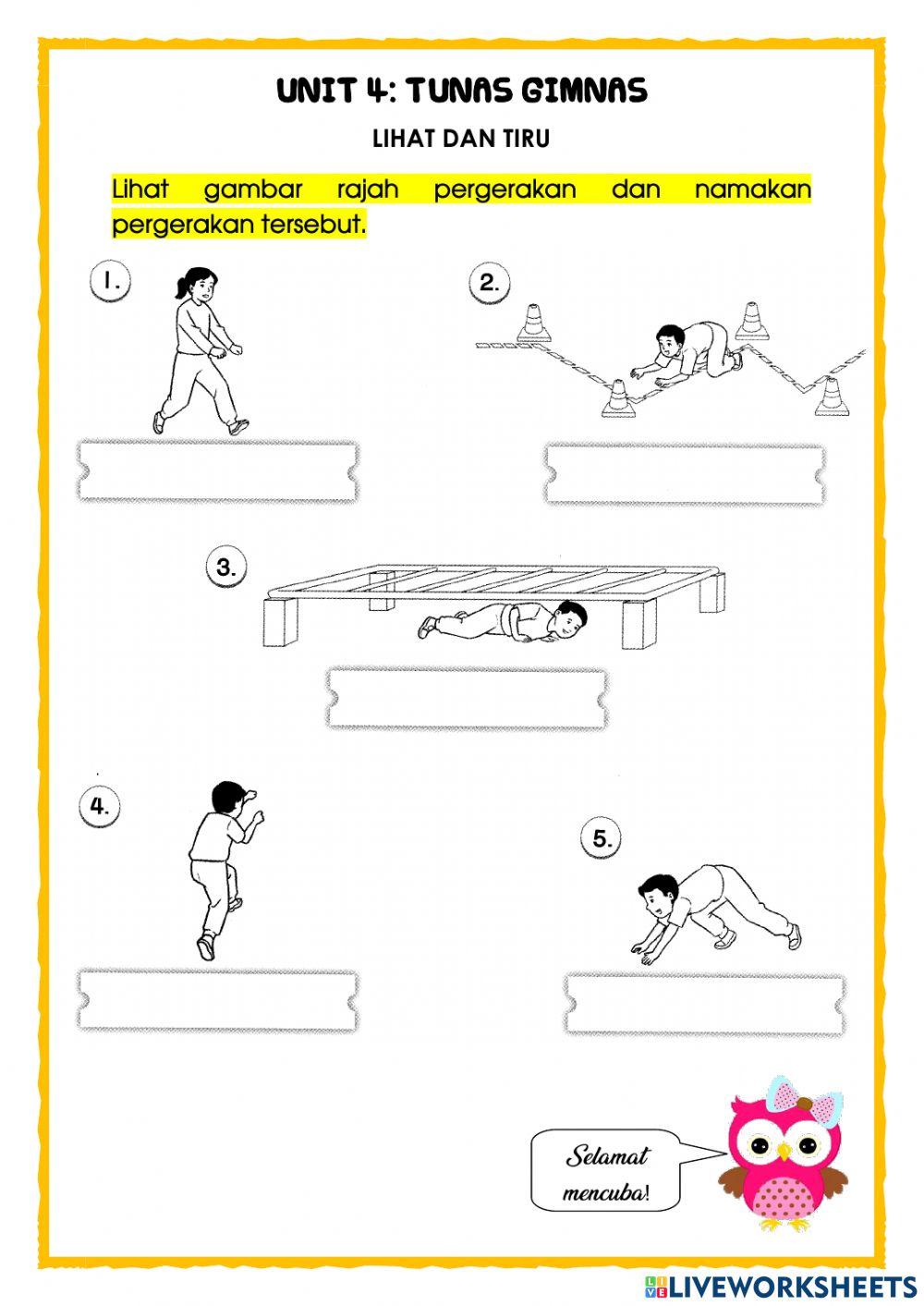 P.Jasmani Thn 1: Tunas Gimnas (Lihat dan Tiru) LAT 1