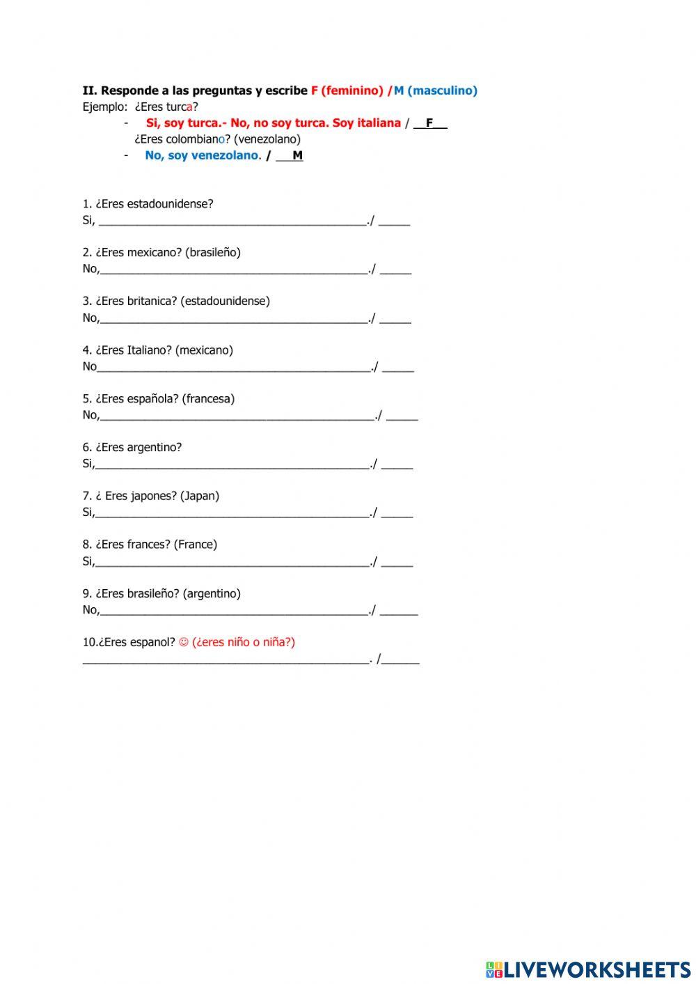 Países y nacionalidades