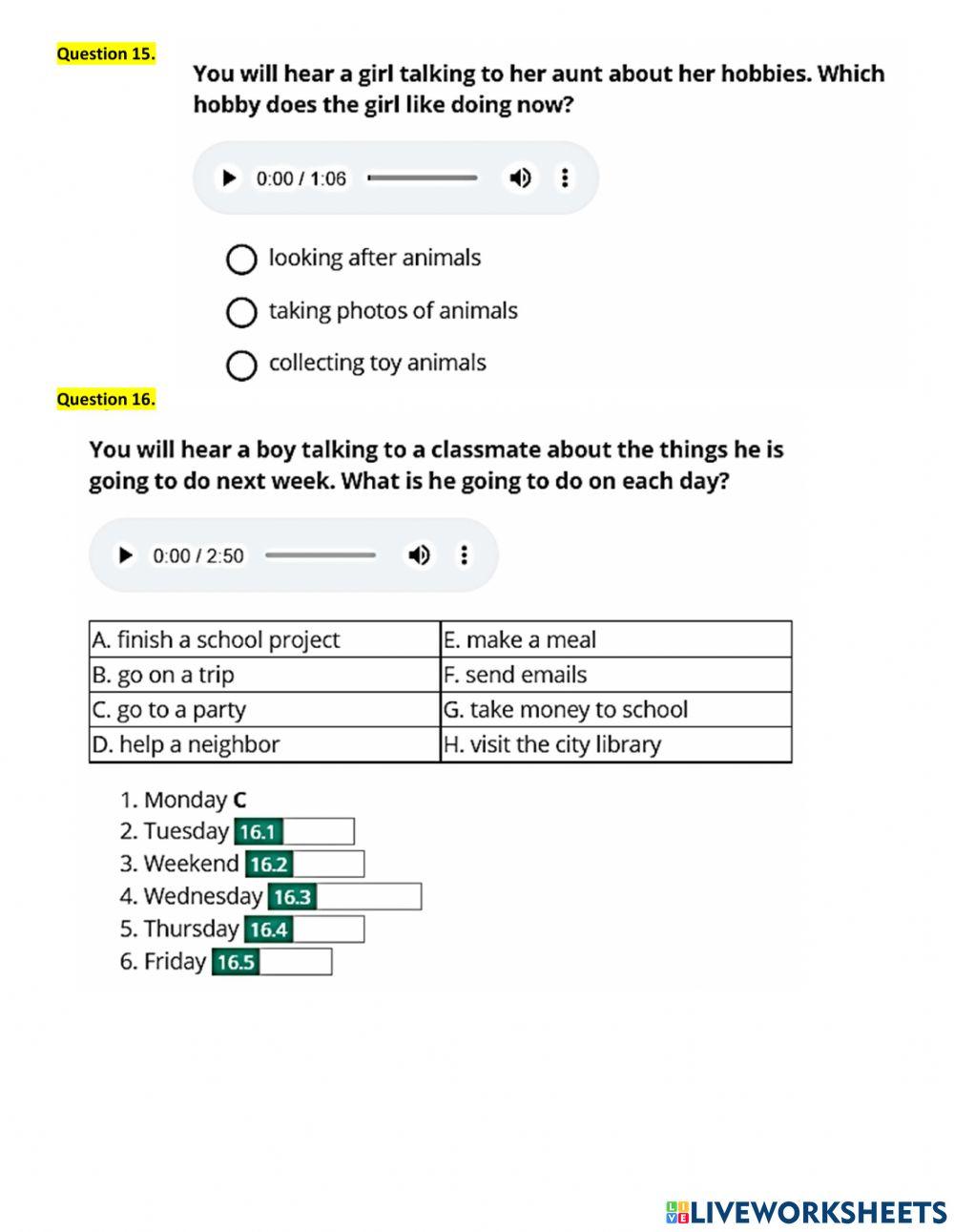 KET listening Aug 25th