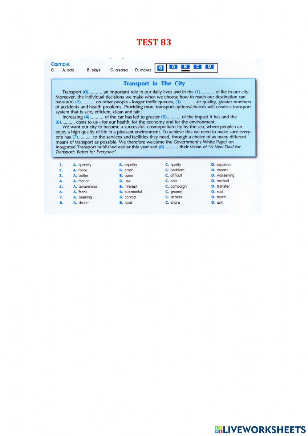 Use of English part 1 - Test 79-86