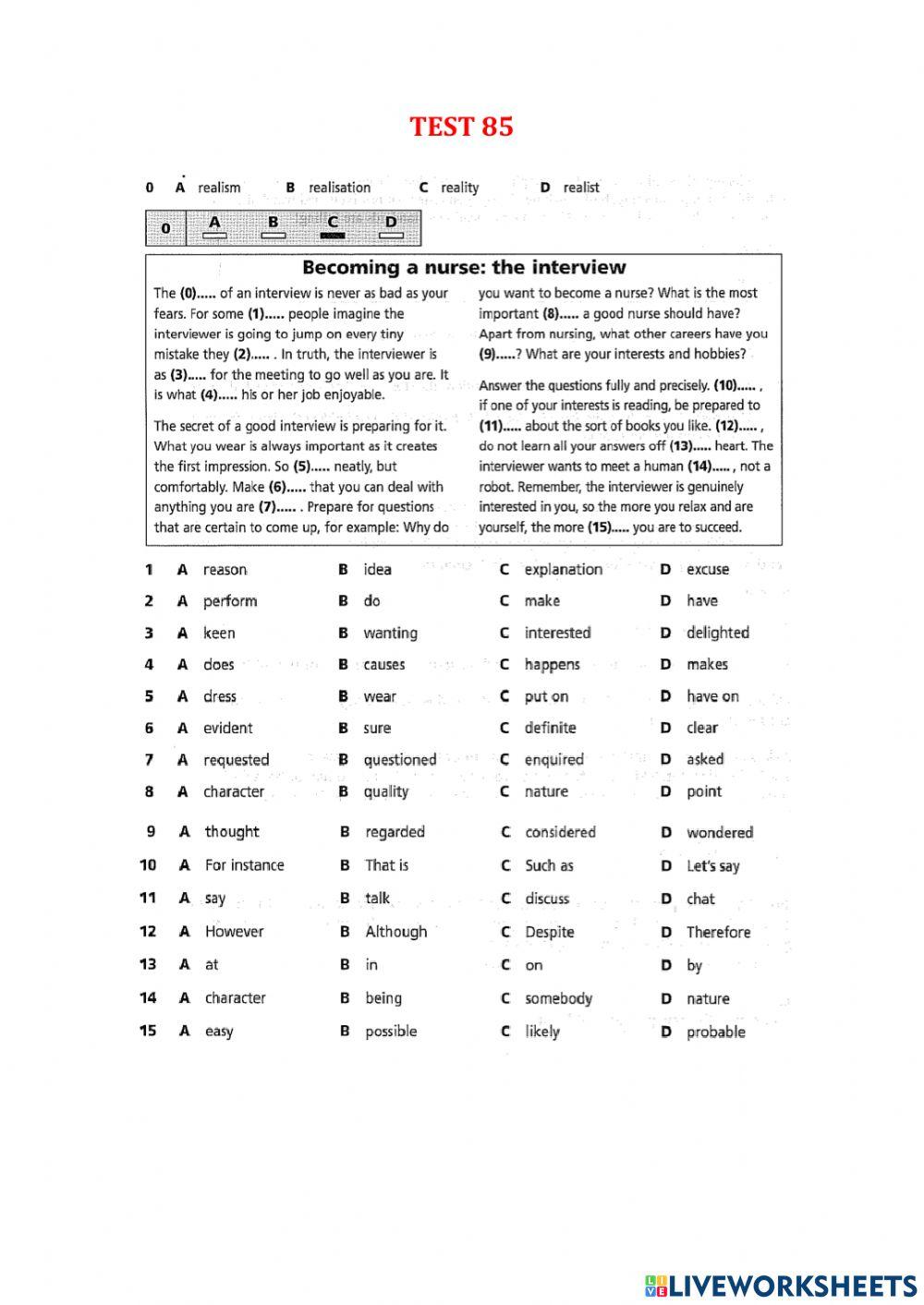 Use of English part 1 - Test 79-86