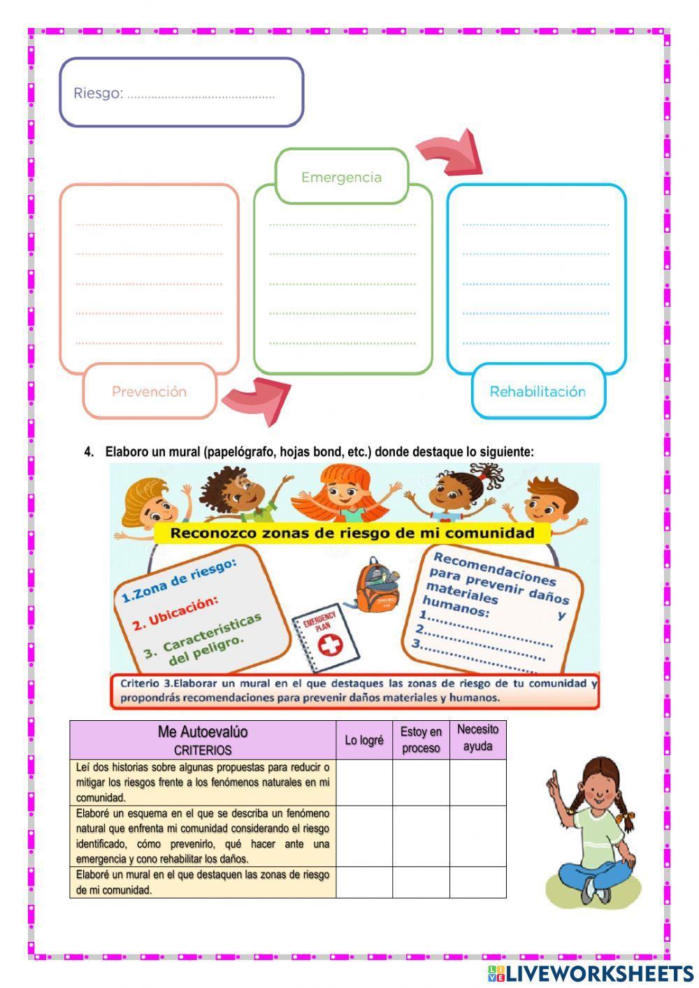 Propongo acciones para reducir los riesgos ante los fenómenos naturales de mi comunidad.