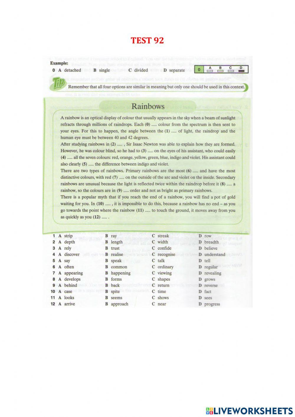 Use of English part 1 - Test 87-94