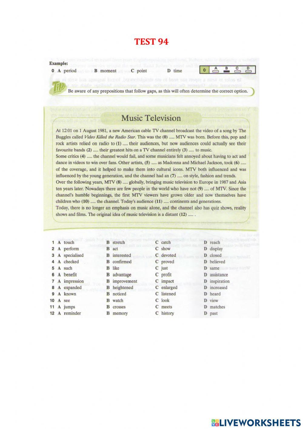 Use of English part 1 - Test 87-94