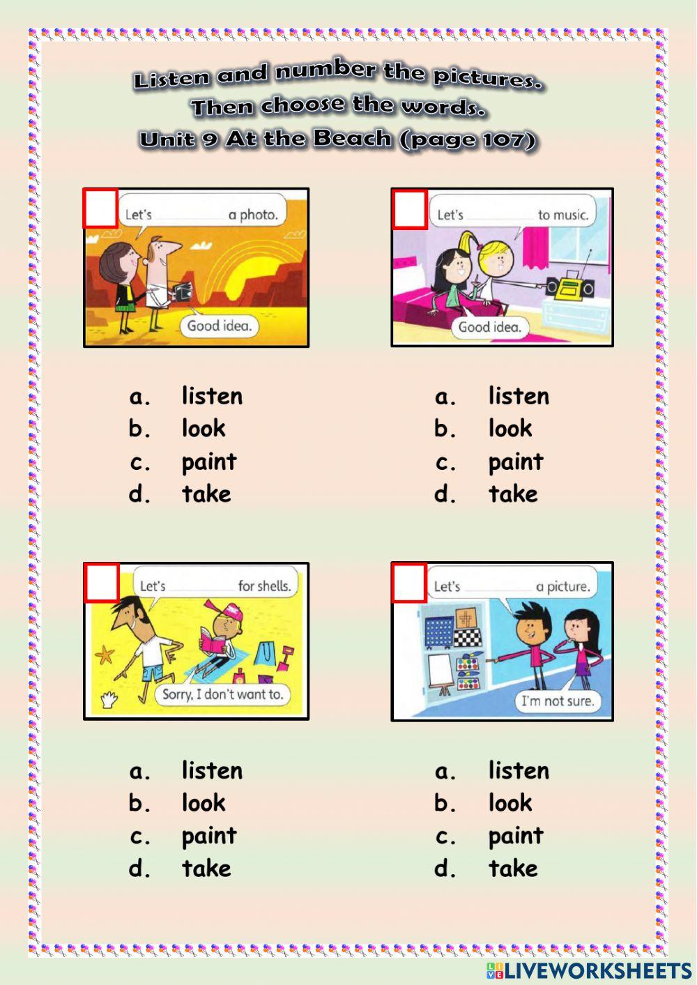 At the Beach  page 107