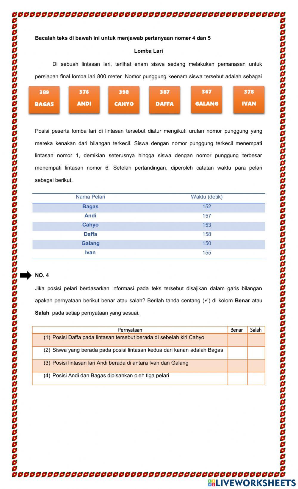 Lembar Kerja Interaktif AKM Numerasi