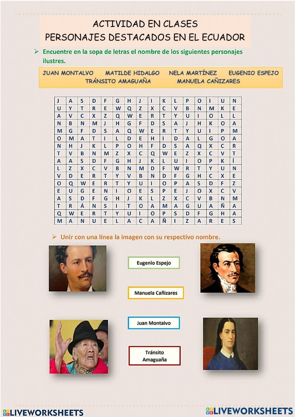 Personajes destacados en el Ecuador