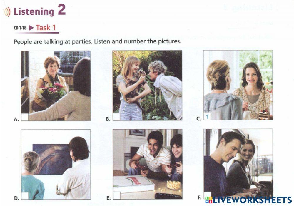 Unit 4: Celebrations - Listening 2 Task 1