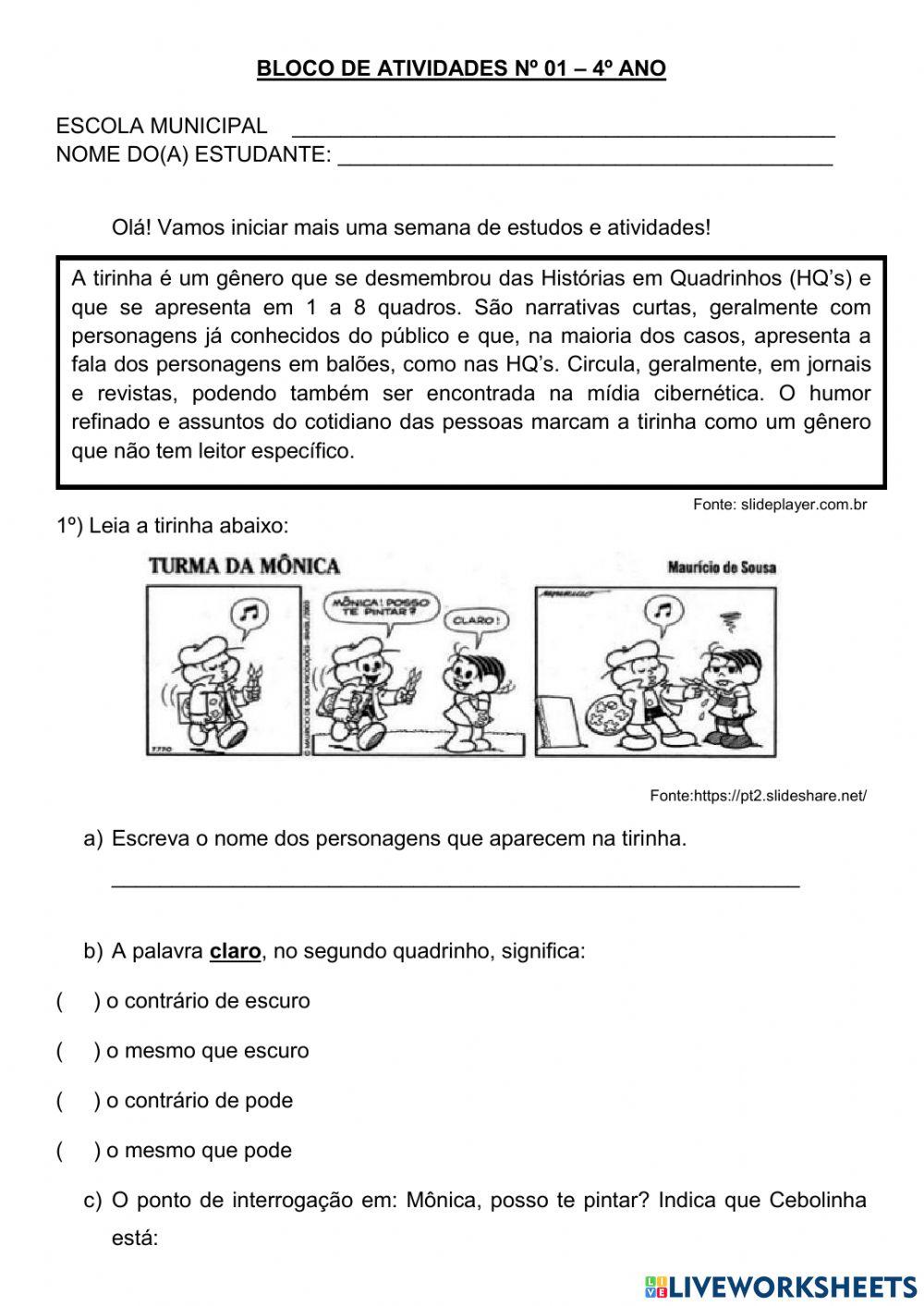 Exercício Interdisciplinar