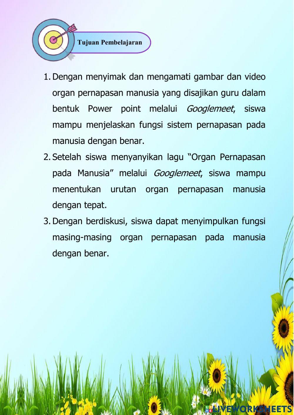 LKPD IPA: Fungsi dan bagian organ pernapasan