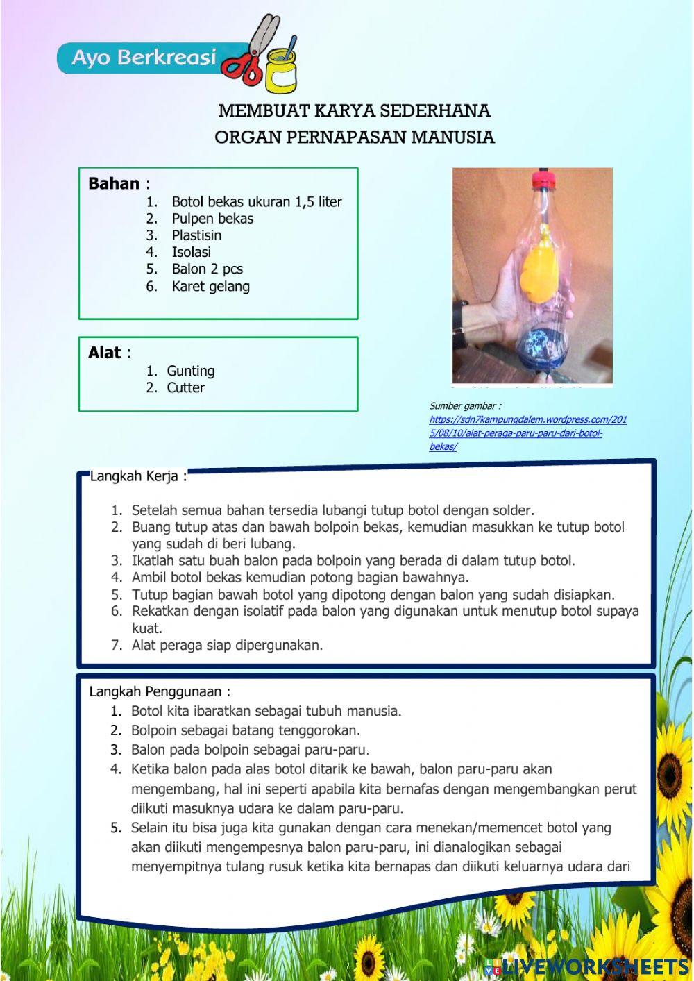 LKPD IPA: Fungsi dan bagian organ pernapasan