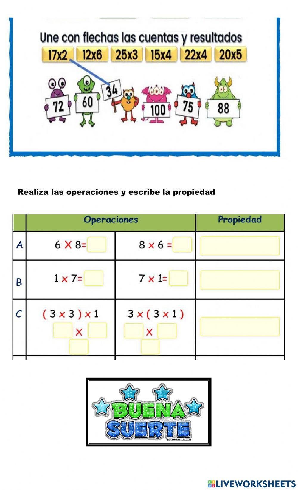 Evaluación matemáticas segundo