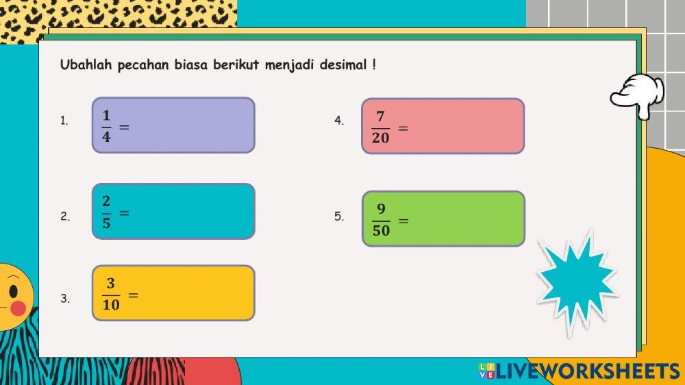 Mengubah pecahan biasa menjadi desimal