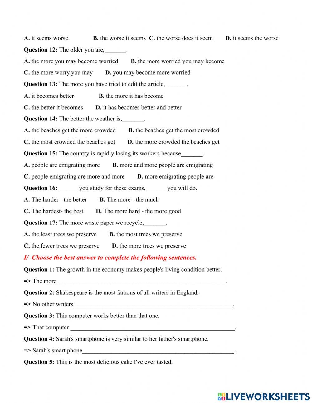 Degree of comparison 2