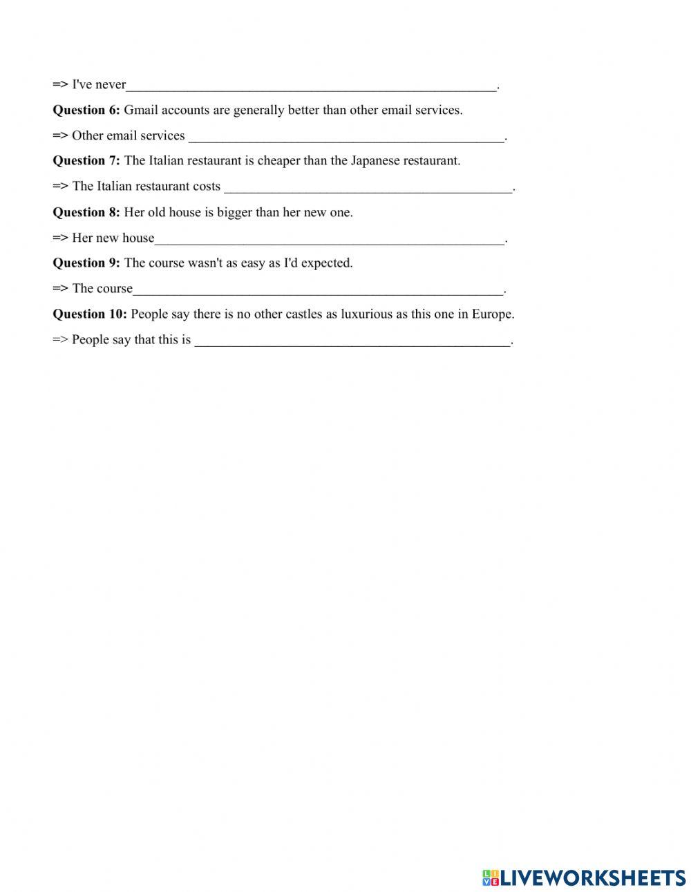 Degree of comparison 2