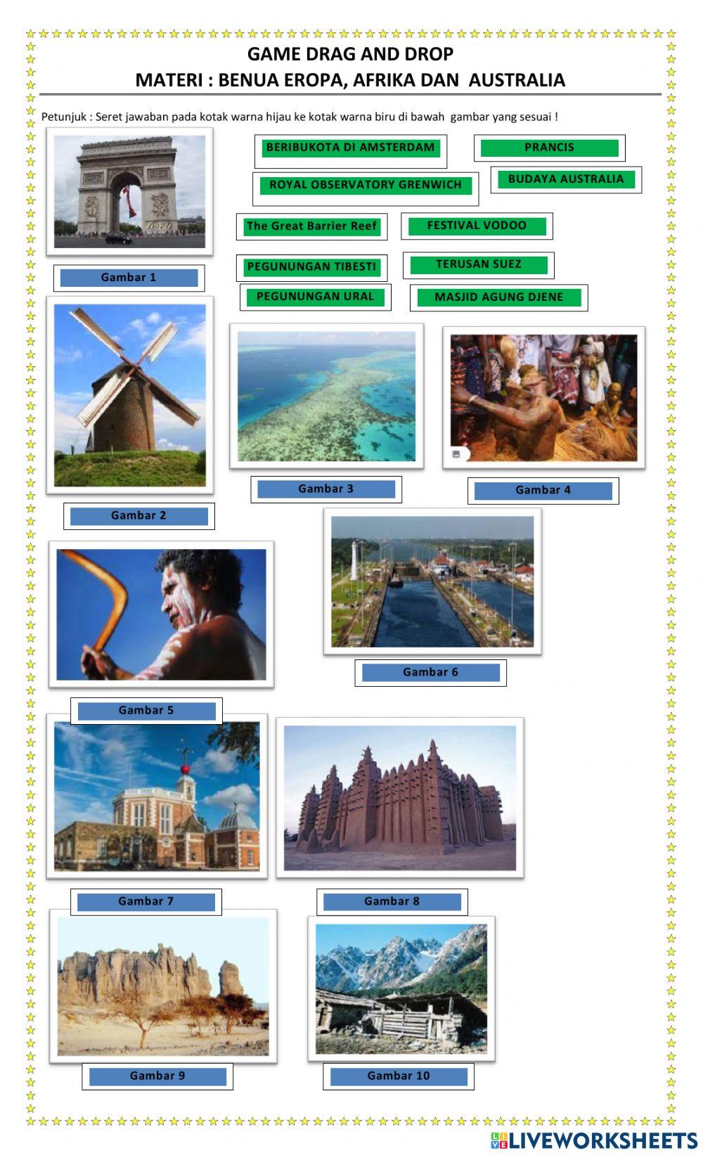 Benua eropa, afrika dan australia