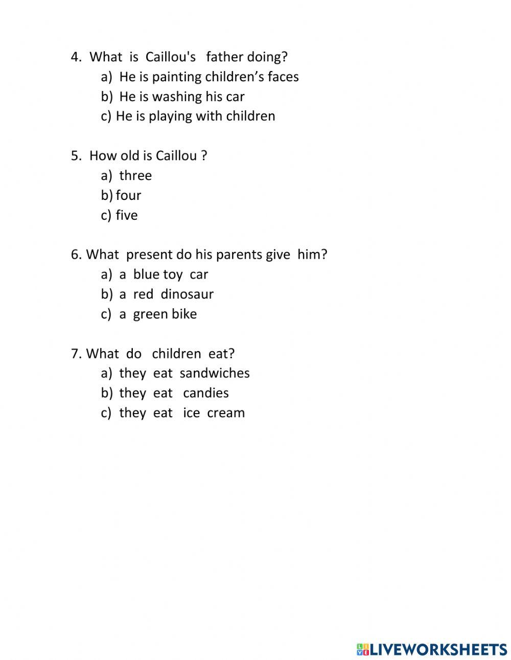 Caillou's Birthday Present