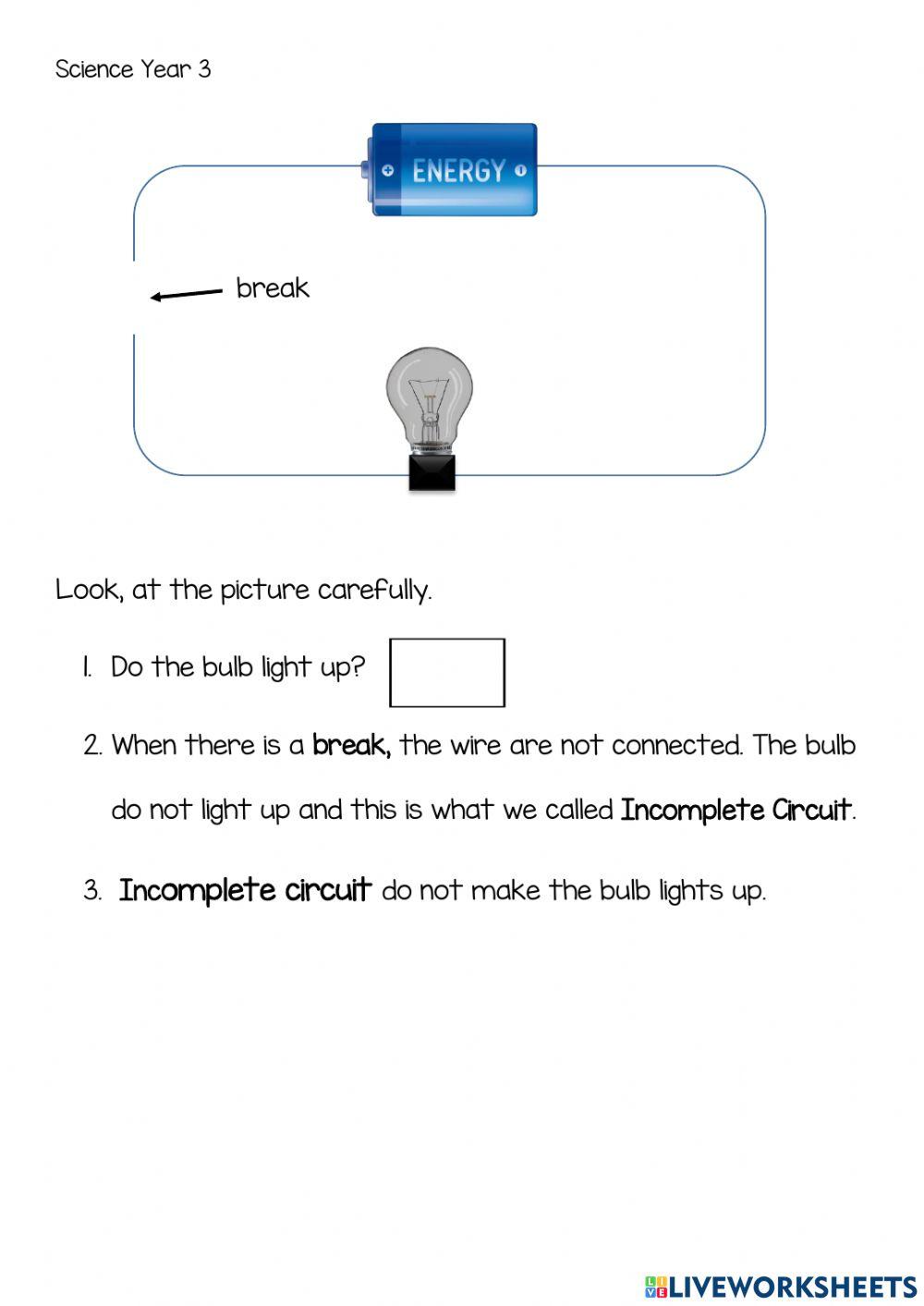 Complete and Incomplete Circuit