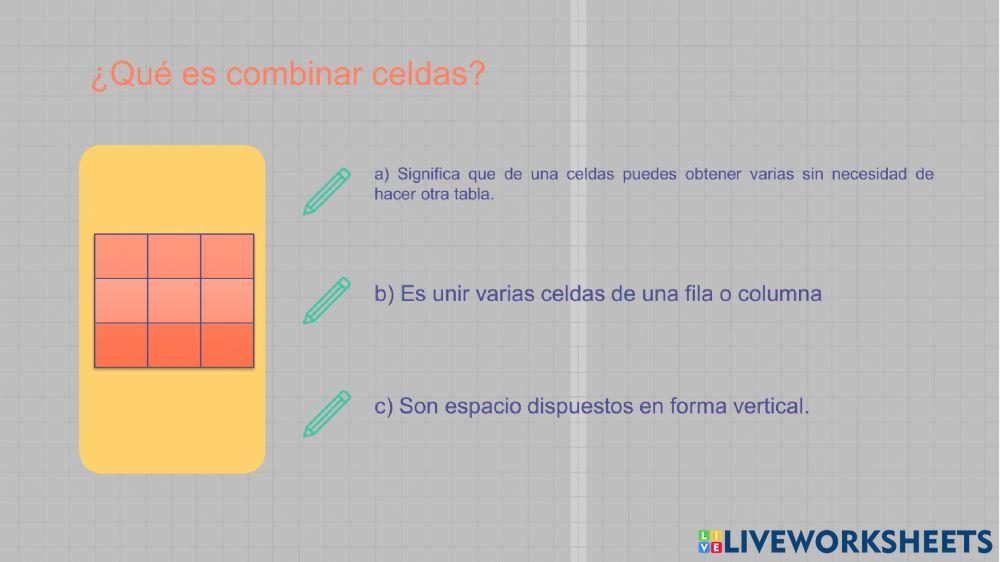 Combinar y dividir celdas