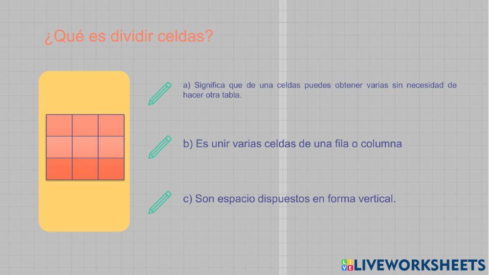 Combinar y dividir celdas