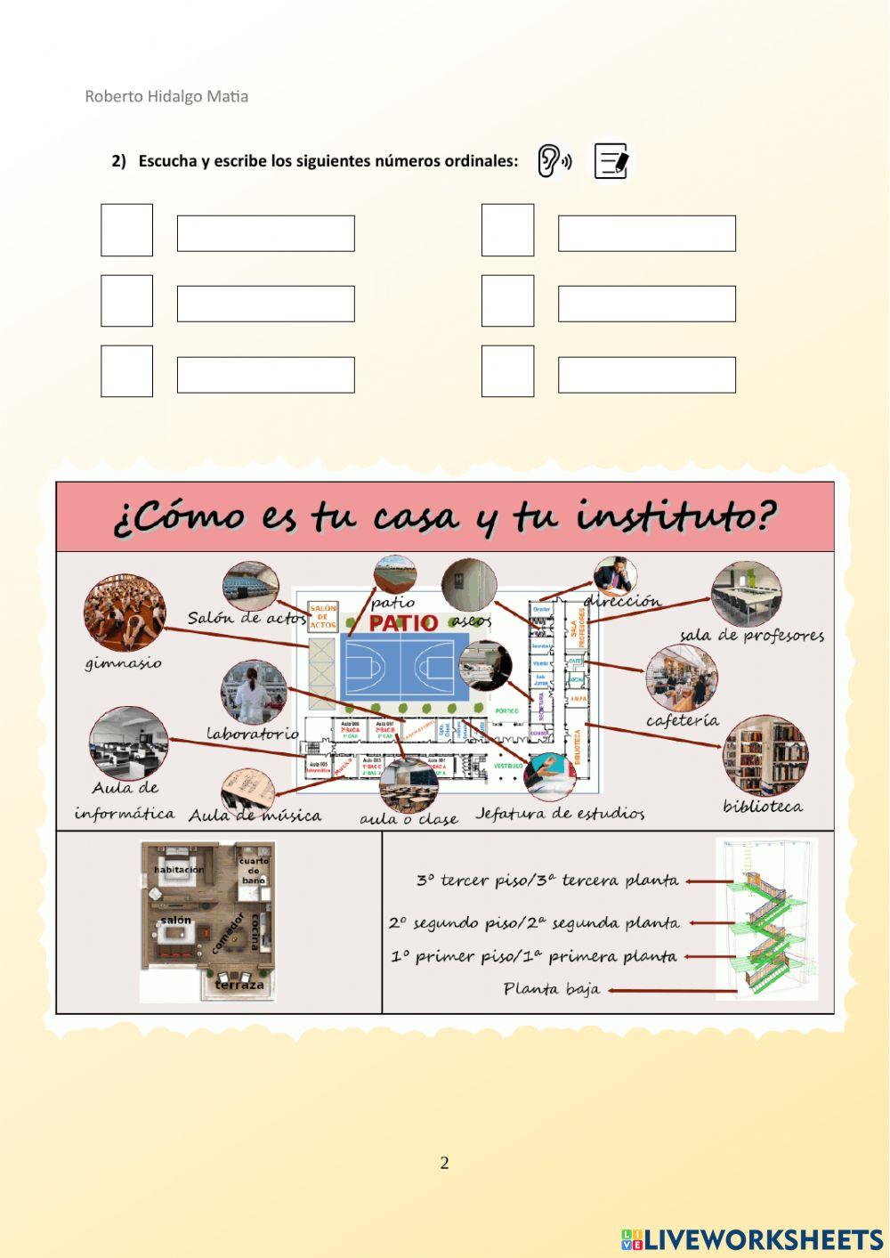 Los números ordinales 1º - 10º