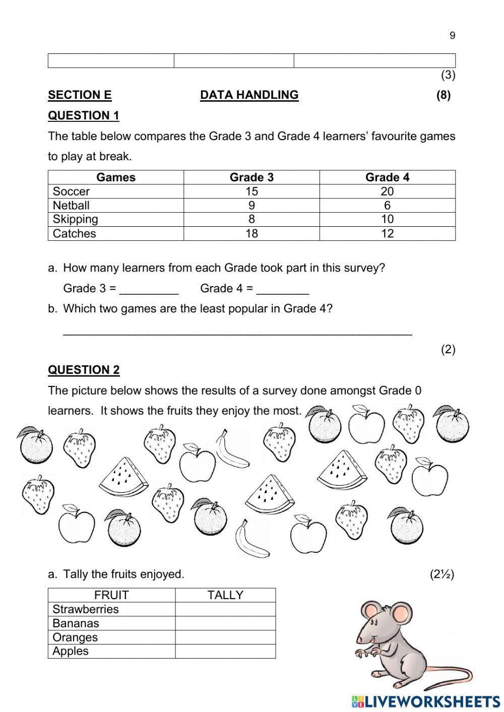 MATH PAPER interactive worksheet | Live Worksheets