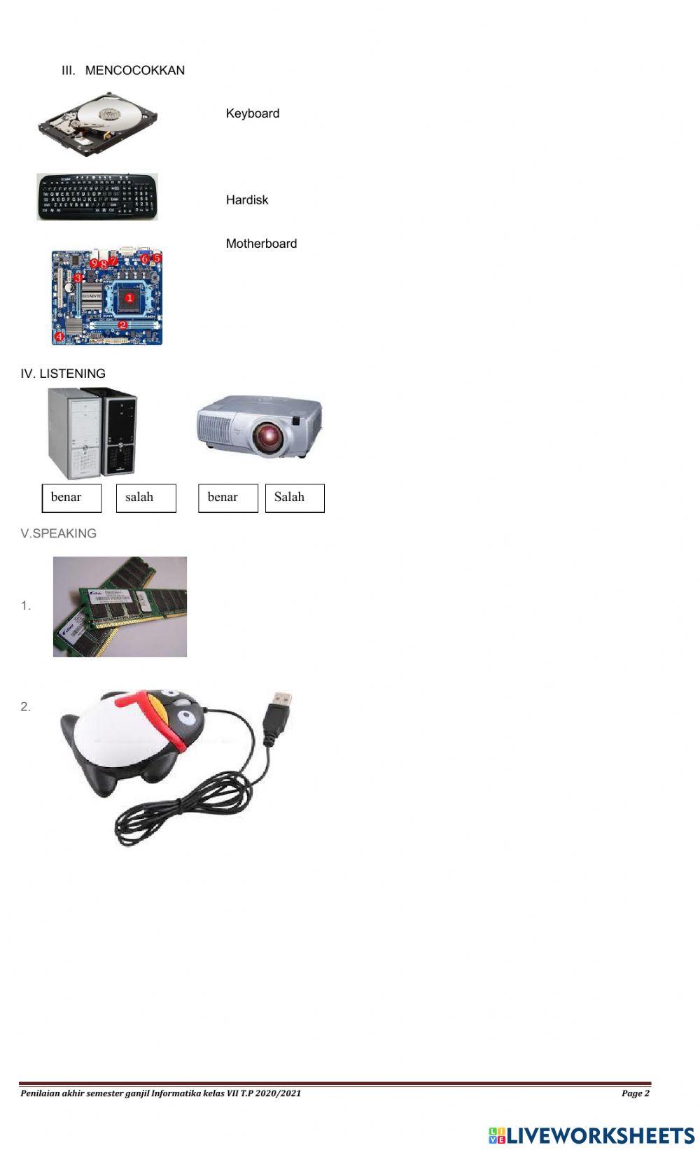 Hardware device worksheet | Live Worksheets